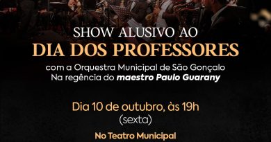 Teatro Municipal de São Gonçalo recebe show em homenagem ao Dia dos Professores