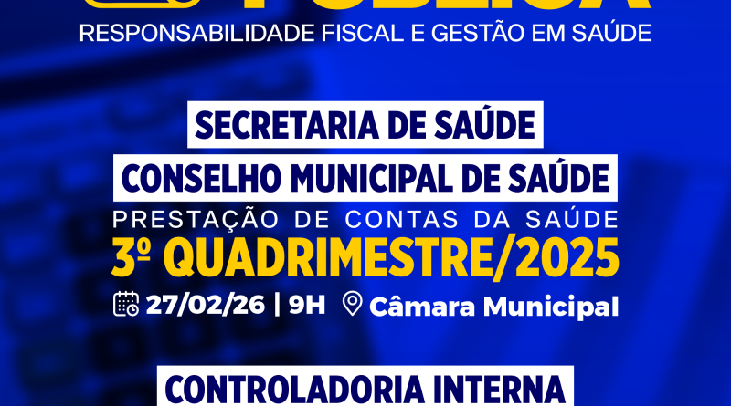 Audiência Pública 3º Quadrimestre de 2025 – Saúde e Controladoria Interna