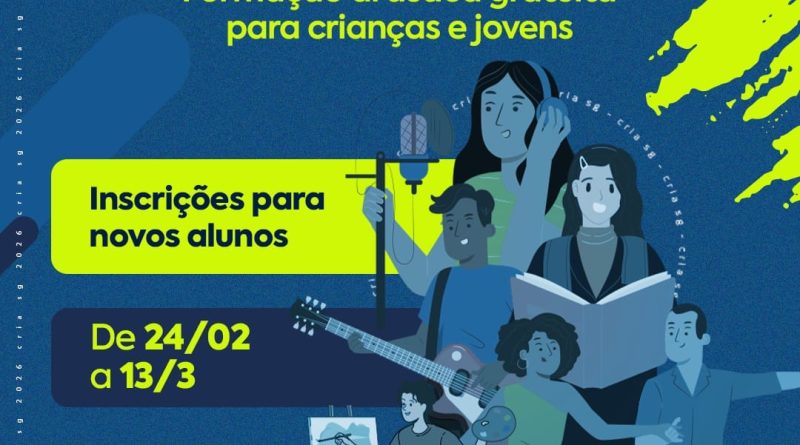 Projeto Cria SG abre inscrições para mais um ano de atividades culturais gratuitas em São Gonçalo