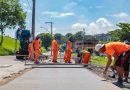 Prefeitura de São Gonçalo concreta novas calçadas em obras na entrada do Porto do Rosa
