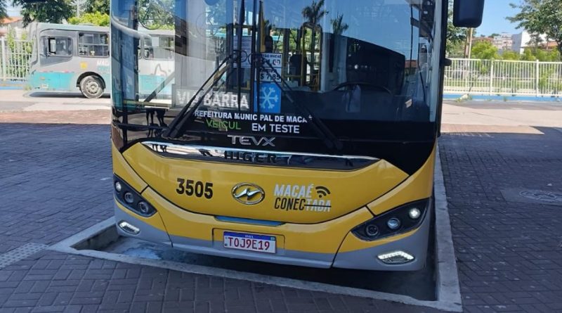 Ônibus elétrico com linha de serviço especial para o Macaé Energy 2026