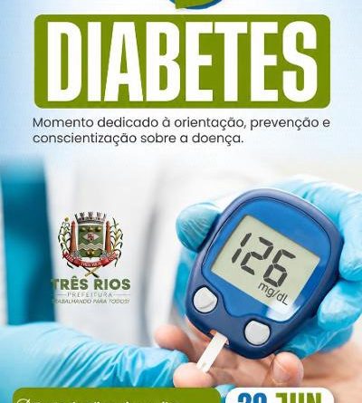 Prefeitura de Três Rios promove Dia D do Diabetes com ações de prevenção e orientação à população