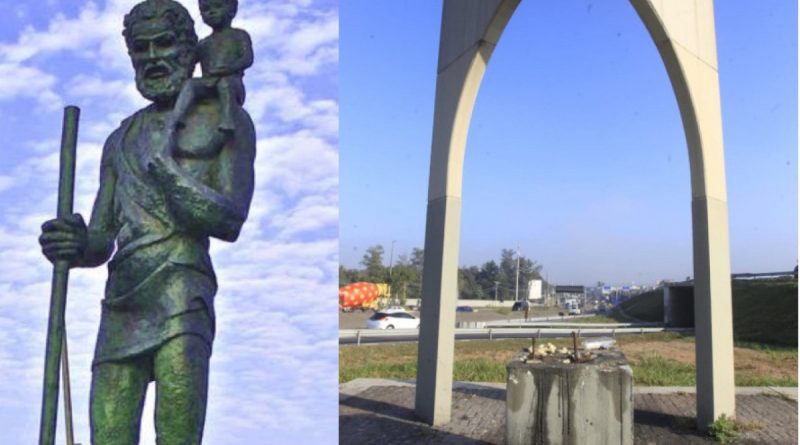 Estátua de São Cristóvão é furtada no Trevo das Margaridas