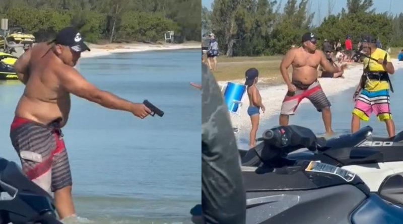 Banhista saca arma para kitesurfista durante briga em praia