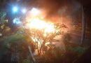 Ônibus pega fogo na saída do Túnel Rebouças