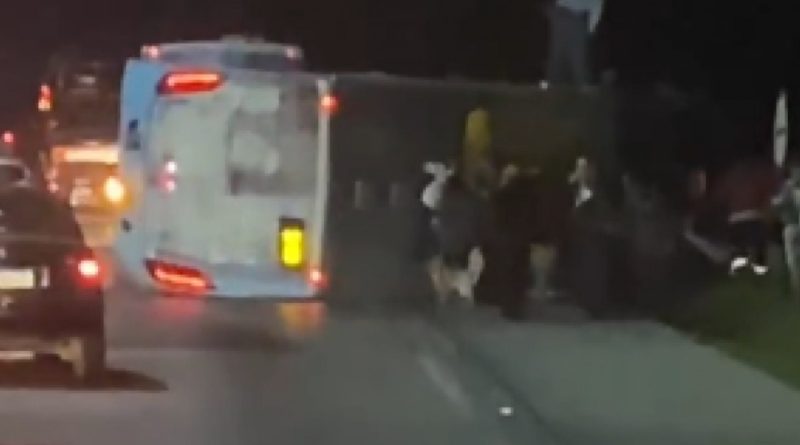 Ônibus tomba na BR-040 e deixa cerca de 20 feridos em MG