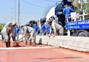 Prefeita de Belford Roxo Mariana Canella visita obras da futura Vila Olímpica de Nova Aurora que já conta com nova e moderna pista de caminhada