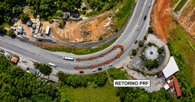 RioSP informa fechamento temporário de retorno no km 233 da Via Dutra para avanço das obras na Serra das Araras