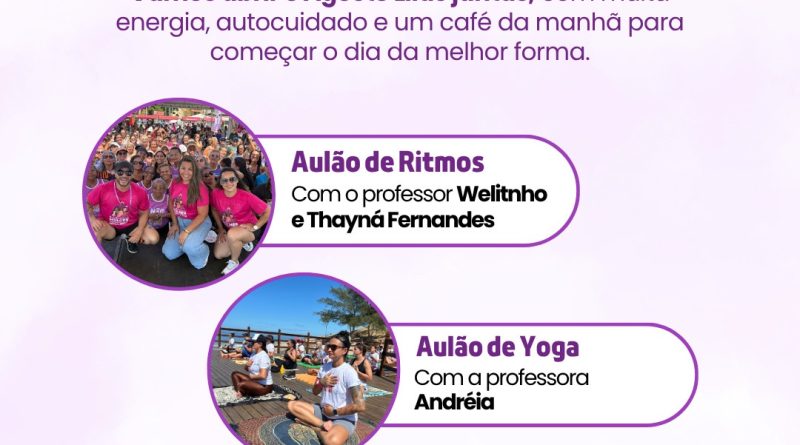 Prefeitura de Saquarema abre o Agosto Lilás com o “Aulão Movimente-se pela Vida” neste&nbsp;sábado, 1º de agosto