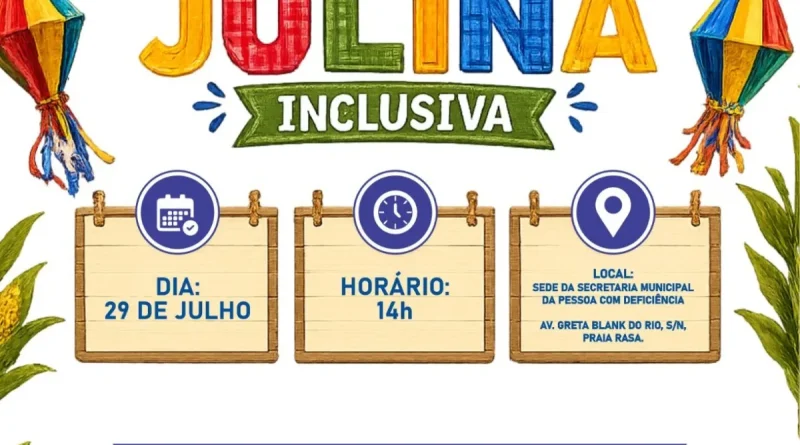 Búzios: Secretaria da Pessoa com Deficiência promove Festa Julina Inclusiva na Praia Rasa
