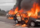 Carros são incendiados em manifestação na Rio-Santos