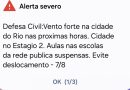Defesa Civil emite novo alerta para ventos fortes no Rio