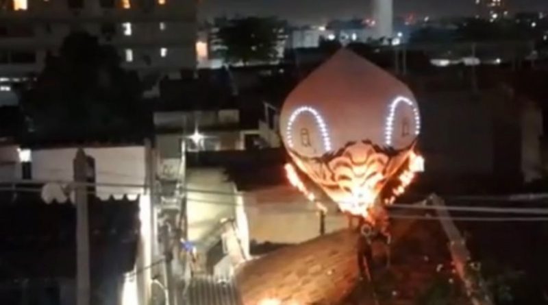 Balão atinge telhado e provoca princípio de incêndio na Zona Norte