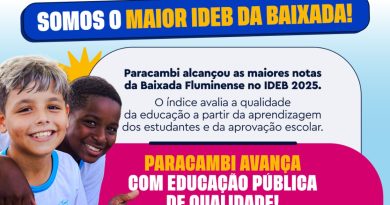 Paracambi alcança melhor resultado da Baixada Fluminense no IDEB 2025