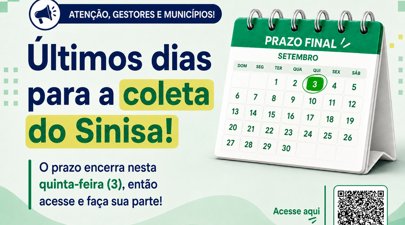 Últimos dias para o envio de informações ao Sinisa
