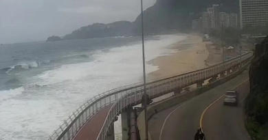 Ventania ainda atinge Sul e Sudeste neste sábado, com rajadas de até 90 km/h; frente fria traz chuva e mar fica agitado