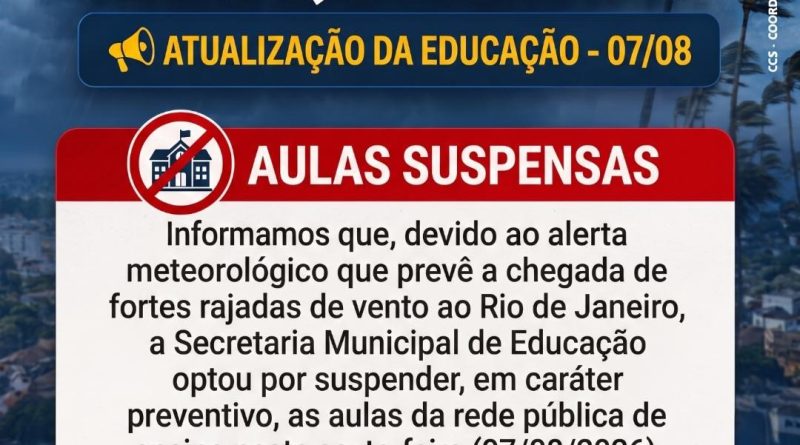 Mesquita suspende aulas da rede pública nesta sexta-feira (7)