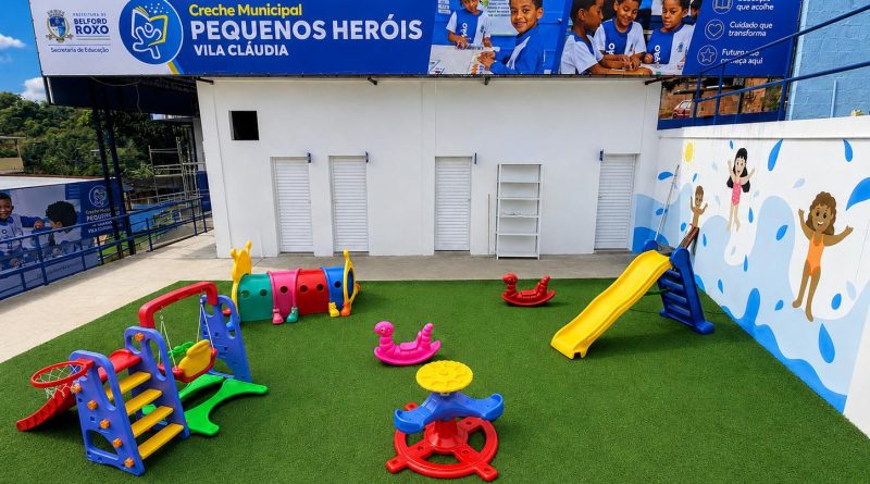 Belford Roxo: Inauguração Creche Pequenos Heróis Vila Cláudia, entrega de ruas asfaltadas, praça e campo de grama sintética