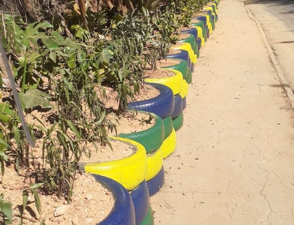 Petrópolis transforma cerca de 1.800 pneus em novos jardins pela cidade