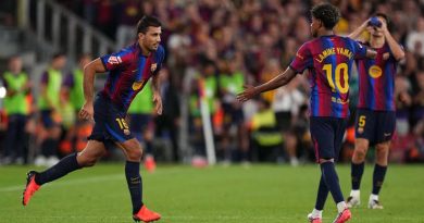 Rodri celebra estreia pelo Barcelona: ‘Era aqui que queria estar’