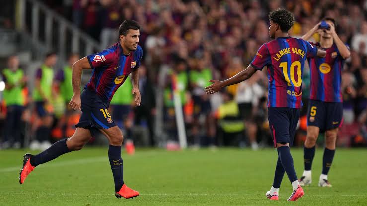 Rodri celebra estreia pelo Barcelona: ‘Era aqui que queria estar’