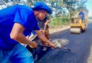 Prefeitura de Belford Roxo realiza obras de colocação&nbsp;de novo asfalto na Estrada Xerém no Recantus