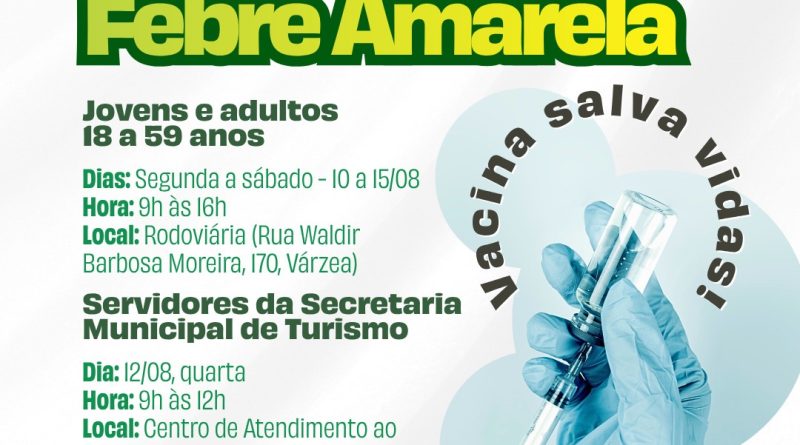 Secretaria de Saúde de Teresópolis vacina pessoas de 18 a 59 anos e servidores municipais do Turismo contra sarampo e febre amarela