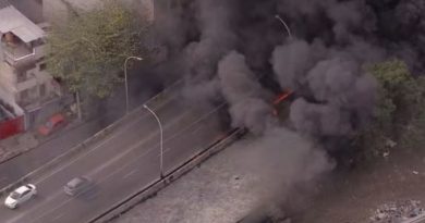Incêndio sob viaduto interdita acesso ao Túnel Noel Rosa
