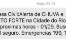 Frente fria provoca ventania de até 71 km/h, derruba ao menos 6 árvores, e Defesa Civil do Rio emite alerta
