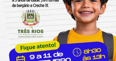 Prefeitura de Três Rios abre cadastro para novas matrículas em creches para 2026