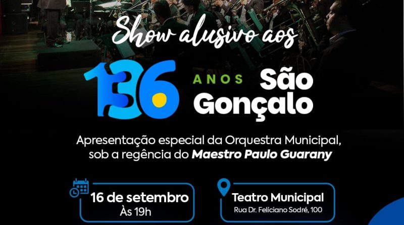 Teatro Municipal de São Gonçalo recebe show especial da Orquestra Municipal&nbsp;na próxima quarta-feira