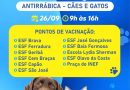 Búzios realiza campanha de vacinação antirrábica&nbsp;no dia 26