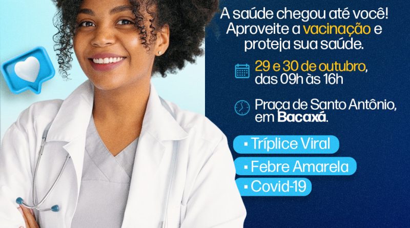 Saquarema leva vacinação à Praça de Santo Antônio, em Bacaxá