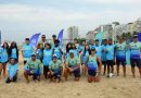 Alunos de Meriti participam de atividades esportivas na praia de Copacabana