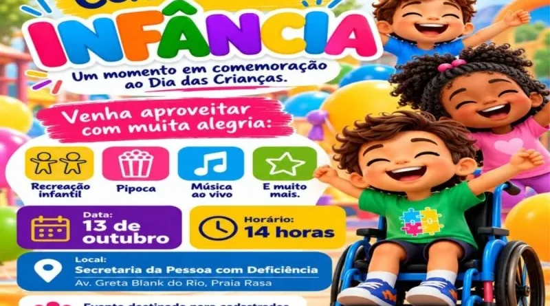 Secretaria da Pessoa com Deficiência e Clínica Beija-Flor prepara tarde de diversão para celebrar o Dia das Crianças em Búzios
