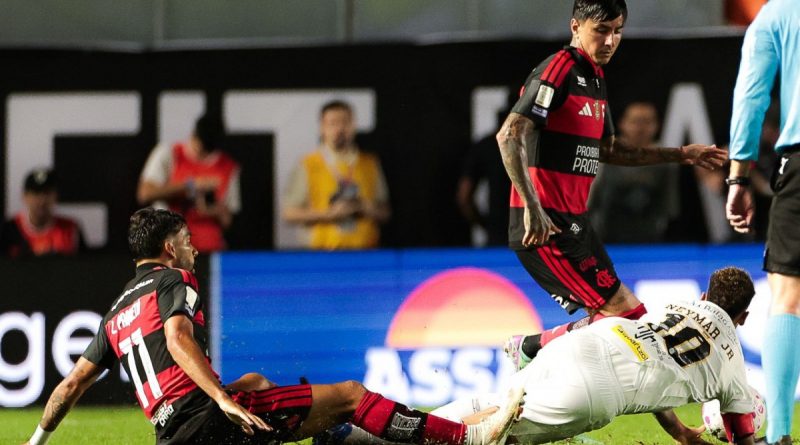 Flamengo sai na frente, mas sofre dois de Neymar e empata com Santos