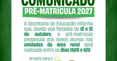 Teresópolis: Pré-matrícula rede municipal 2027